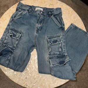 BDG Relaxed Fit Cargo Blue Jeans